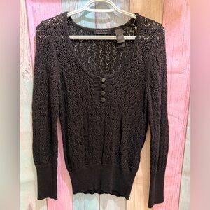 Axcess Black Crochet Knit Sweater